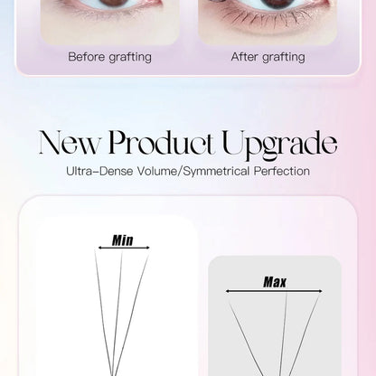DeceMars V-shaped 3D eyelash extensions Matte Black 12 Rows/Tray