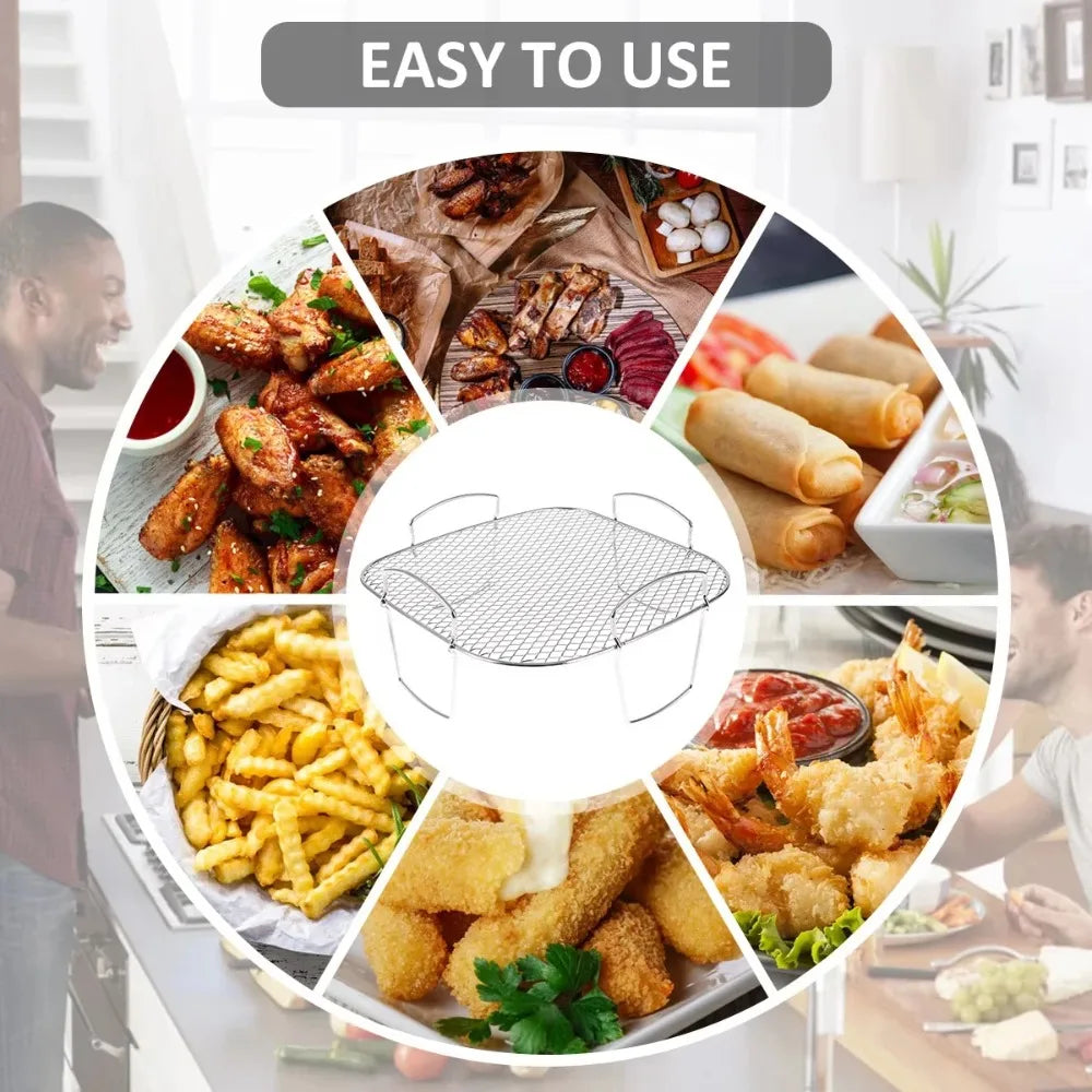 Adjustable Multifunctional Roasting Rack for Air Fryer Dehydrator BBQ - Steaming Rack Compatible with Various Kitchen Appliances