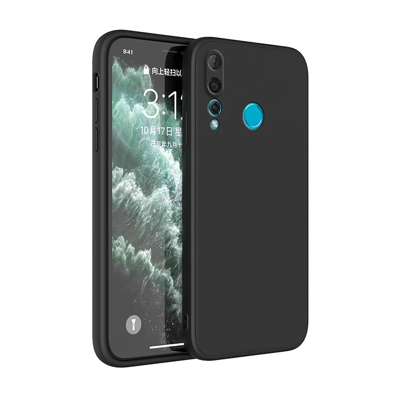 Square Liquid Silicone Phone Case for Huawei Y6P Y7P 2020 P40 lite E Y6 Y6S Y7 Y9 Prime 2019 P smart Z P30 Lite Back Cover Case