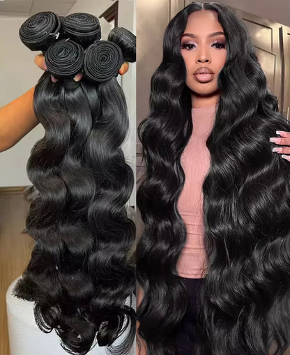 28 30 Inch Raw Brazilian Human Hair Bundles Body Wave Loose 3 4 Bundle Virgin Remy Hair Extension For Women Sew In Quick Weave