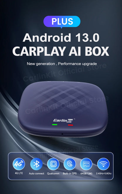 Android 13 CarlinKit Android Auto Wireless CarPlay AI TV Box QCM6125 8-Core Split Screen 64G 128G For Netflix YouTube Play Store