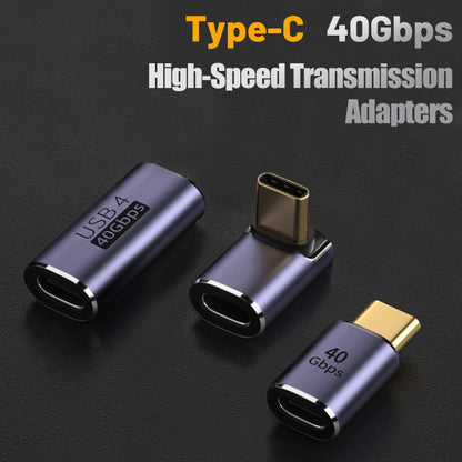 USB4.0 40Gbps OTG C-type 90 degree Adapter 100W 5A USB C to Type C Fast Charging Converter USB C Data Adapter For Macbook 8K60HZ