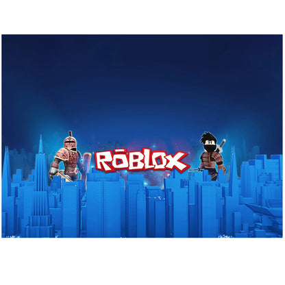 Roblox theme Game Shower Vinyl Hot Game Backdrop Cloth Kids Birthday Photo Background For Party Decoration Boys Backdrops
