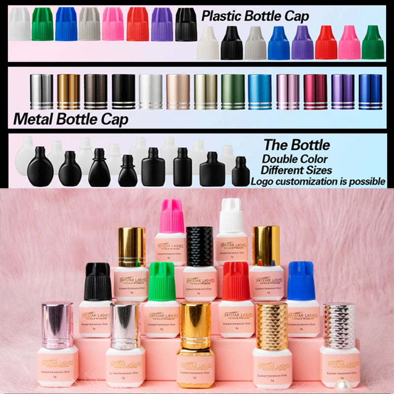 ARTSTAR 5ml Lash Extension Glue 0.3s Fast Drying Waterproof and Oil proof Black Korean Lash Glue Private Label Customization