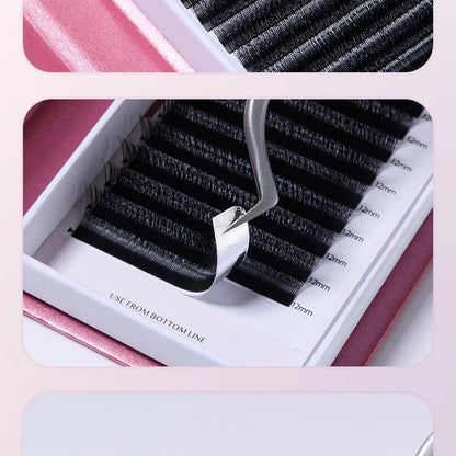 DeceMars V-shaped 3D eyelash extensions Matte Black 12 Rows/Tray