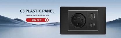 DELEFU White Retardant PC Israel USB Type C Fast Charging Wall Socket Light Tuya Wifi Smart Switch Sat TV Tel Doorbell Curtain