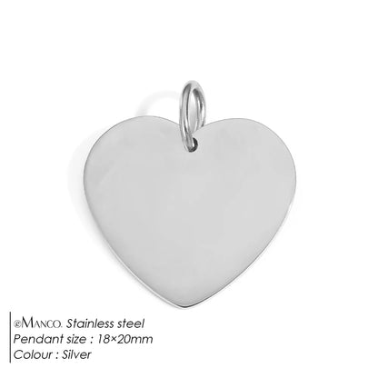 eManco Mother's Day Blank Heart Charms Stainless Steel Mirror Polished Pendant Making DIY Necklace Bracelet 48 Hour Shipping
