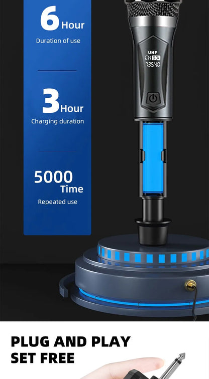 Dual Wireless Microphone Home Karaoke Stage Sound System ,Professional High-Volume Handheld Wireless Microphones for KTV
