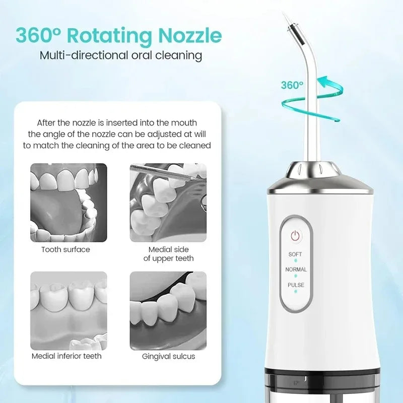 Pro Dental Oral Irrigator Flosser Removal Cleaning Wireless Brush Ipx7 Store Water Floss Irigator Waterpick For Tooth Mouth