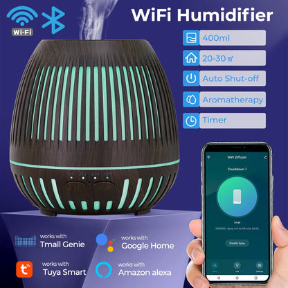 Tuya WiFi Smart Humidifier Essential Oil Diffuser Aromatherapy Ultrasonic Air Humidifiers Aroma Diffuser Work With Google Home