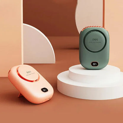 Customizable Portable Hanging Neck Fan Air Cooler Summer Waist Clip Fan Digital Display Mini Electric Fan Mute Neckband Fans