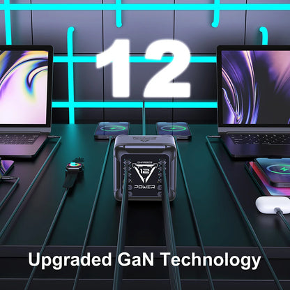 800W GaN Charger USB C Fast Desktop 10-port USB Type C PD3.1 Charger Fast Charging for iPhone 16 15 14 Samsung S24 Xiaomi Laptop