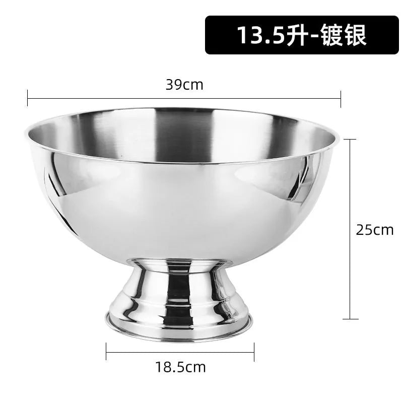 Aixiangru 13.5L Ice Bucket With Deer Head Handle Beer Holde Whiskey Wine Cooler Stainless Steel Champagne Basin Bar Accessories