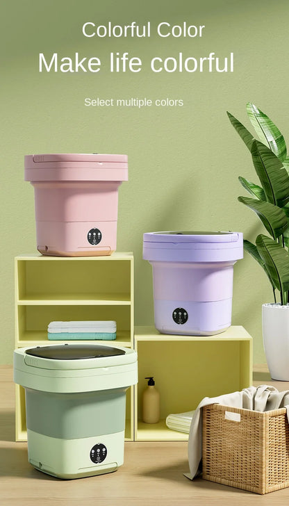 6L/11L Portable Folding Washing Machine Big Capacity With Spin Dryer Bucket for Clothes Travel Home Underwear Socks Mini Washer
