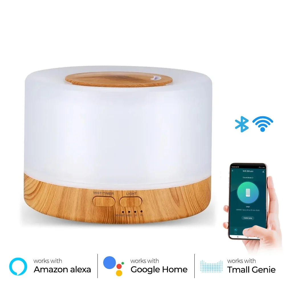 Tuya WiFi Smart Humidifier Essential Oil Diffuser Aromatherapy Ultrasonic Air Humidifiers Aroma Diffuser Work With Google Home