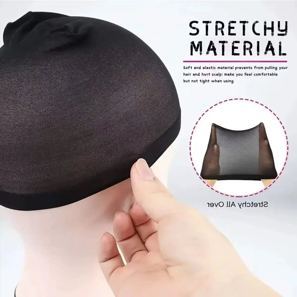 Ventilated Nylon Mesh Nude Stocking Wig Cap 12Pcs Stocking Wig Caps Stretch Mesh Caps Stocking Caps for Making Wigs Free Size