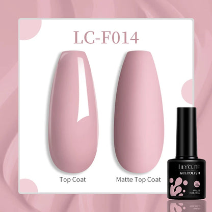LILYCUTE 7ml White Color Gel Nail Polish Semi Permanent UV Gel Polish Gorgeous Full Coverage Soak Off UV LED Nail Gel Varnishes