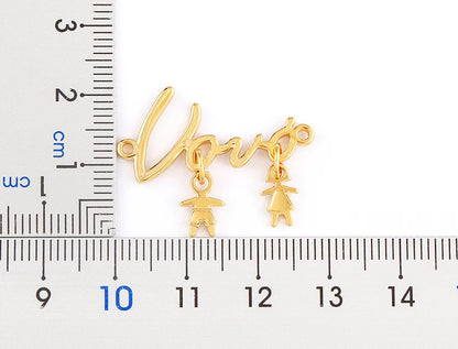 Nidin Exquisite Gold Plated Mom Daughter Necklace Girl Boy Pendant Chain Choker Cubic Zirconia Jewelry Mother's Day Gift