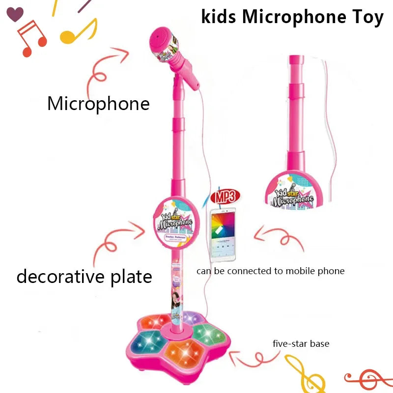 Musical Microphone Speaker With Popular Song Music Instrument Toys Brain-Training Educational Toy Birthday Gift for Girl Boy