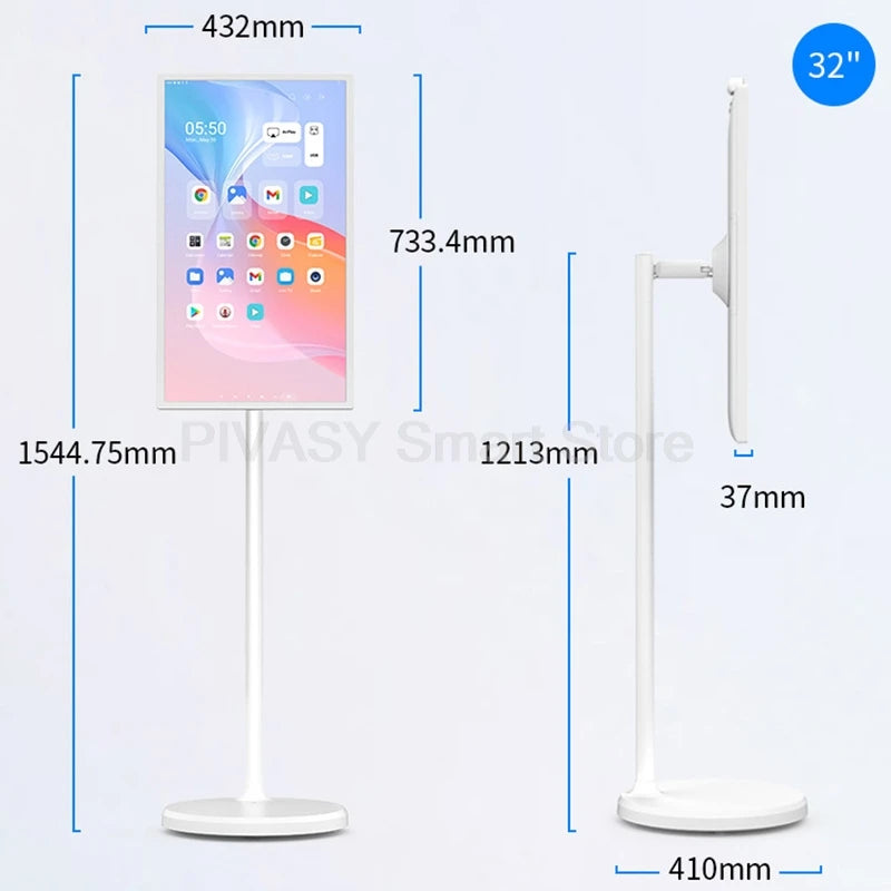 Multi-sized Touch Screen Smart TV For Fitness Wireless Casting External Camera Portable Adjustable Height Interactive Monitor