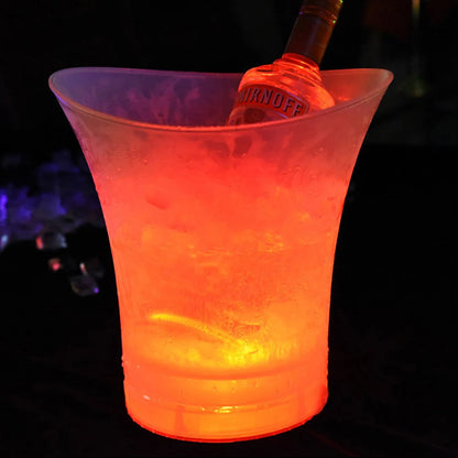 Champagne Beer Bucket 5L LED Light Up New Waterproof Plastic LED Ice Bucket