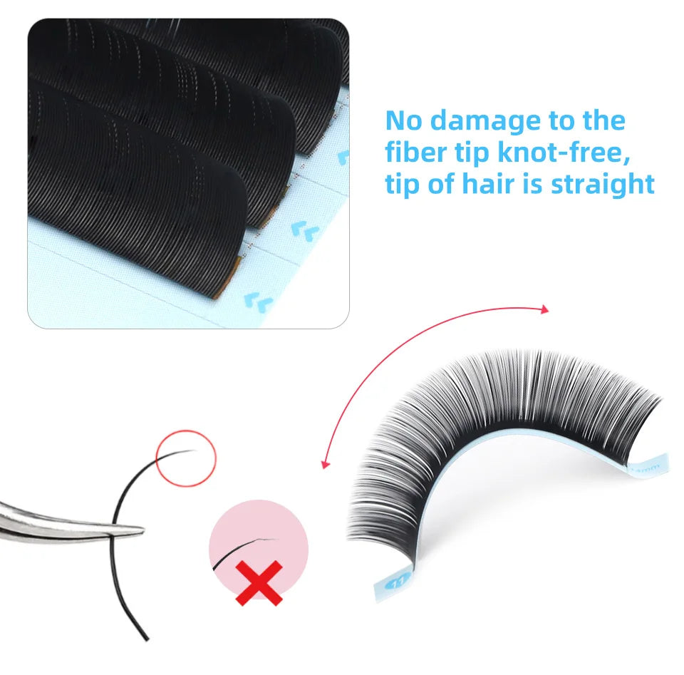 AGUUD Matte Black Individual Eyelash Extension Professional Volume Korean PBT Cashmere Lash Extension Tray Classic Lashes Cilios
