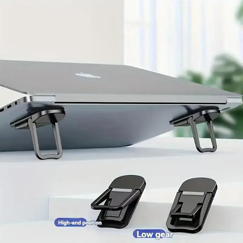 2pcs/Set Foldable Laptop Stand Portable Notebook Support Holder Adjustable Riser Cooling Bracket Universal for Laptop Tablet