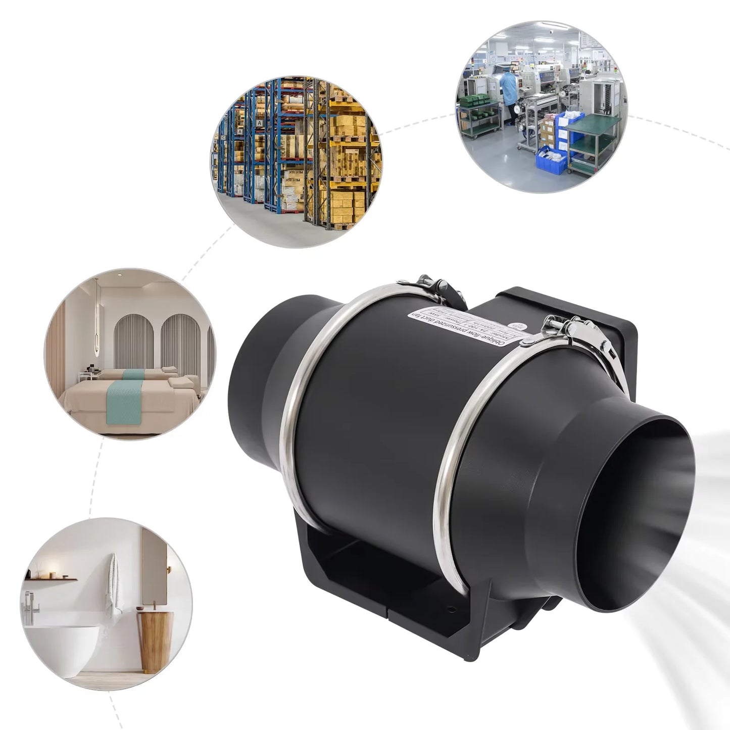 Exhaust Pipe Fan Ventilation Fan Pipe Fan Inline Duct Fan Ventilation Exhaust Blower Fans Quiet For Ducting