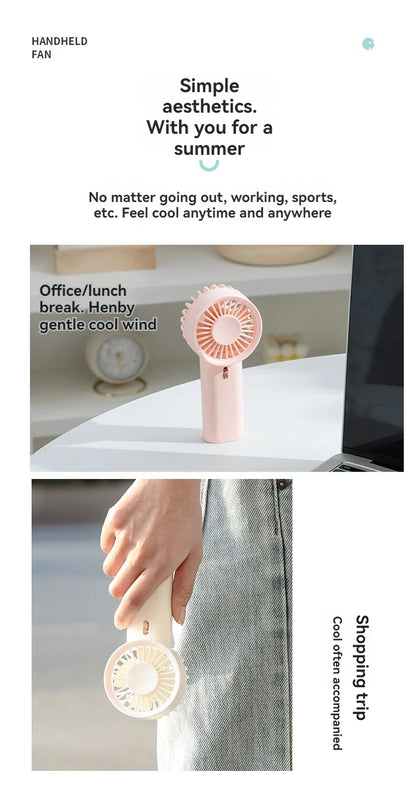 1 mini handheld fan with wind speed and hanging rope, suitable for outdoor use, requires 2 AAA batteries to be self provided