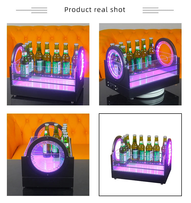  LED Glowing Ice Bucket with Unique Circular Light - Effects Design, Ideal for Bars  KTVs,Enhancing Party Atmosphere