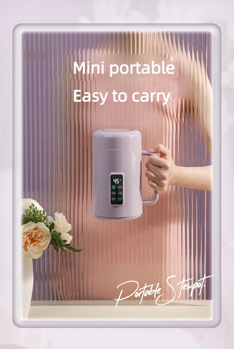 220V /110V Fully Automatic Mini Stew Pot Porridge Pot Household Electric Stew Pot Ceramic BB Soup Porridge Cooker EU/US Plug