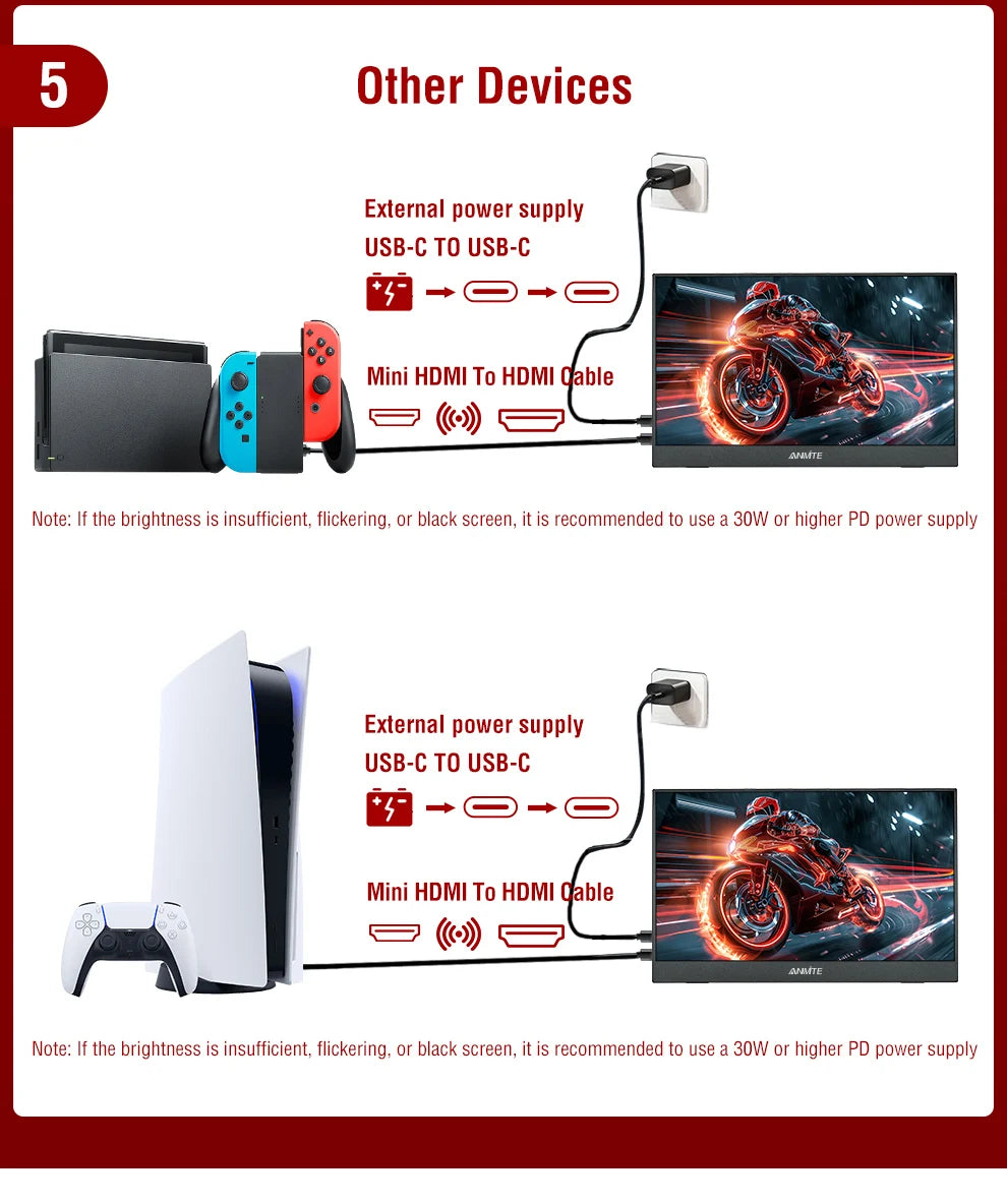 14 Inch Portable  Touch Monitor Non-touch optional 16:10 400cd/m2 Gaming Computer Expand Display For XBox PS4/5 Switch Loptop