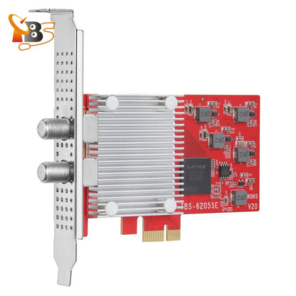 TBS6205se Quad TV Tuner PCIe Card - DVB-T2/C/ISDB-T/ATSC 1.0, 4 Tuners for PC -Watch Freeview UK HD/SD Channels, PVR Recording