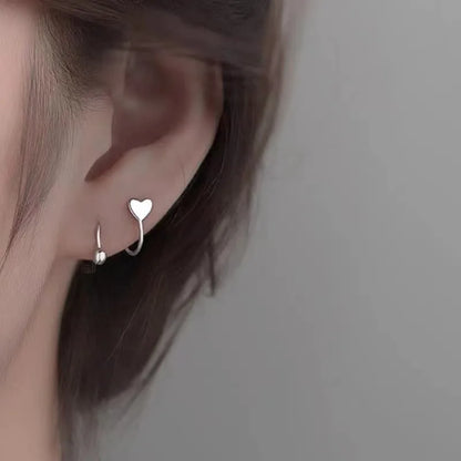 EVISPOL Silverly Flash Crystal Spiral Star Stud Earrings Summer Small Fresh Female Heart Earring New Trendy Personality Earrings