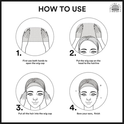 4/20pcs Black Wig Cap Elastic Breathable Invisible Wig Caps Perfect For Professional Use,2pcs/Pack
