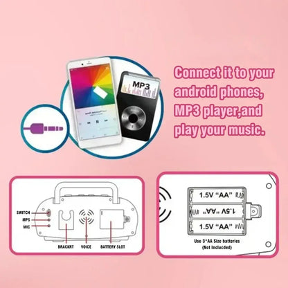 Kids Speaker Microphone Karaoke Music Instrument Children Singing Toys Baby Games Educational Toys for Girls Boys Kids Gifts