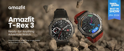 Amazfit T-Rex 3 Rugged/Military 48mm Smart Watch, GPS (with Privacy), Offline Maps, Long Battery Life, 328 Feet Re