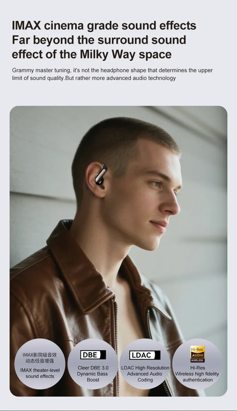 Smart AI Translation Headset True Wireless Sports Long-lasting Bluetooth Headset Stereo Sound Semi-in-ear Air Conduction Headset