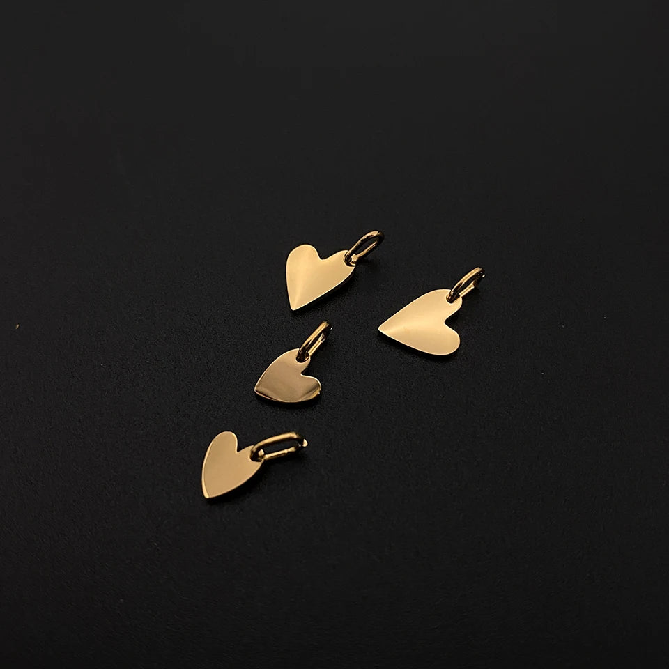 eManco Mother's Day Blank Heart Charm Stainless Steel Waterproof Polished Pendant Making DIY Necklace Bracelet 48 Hour Shipping