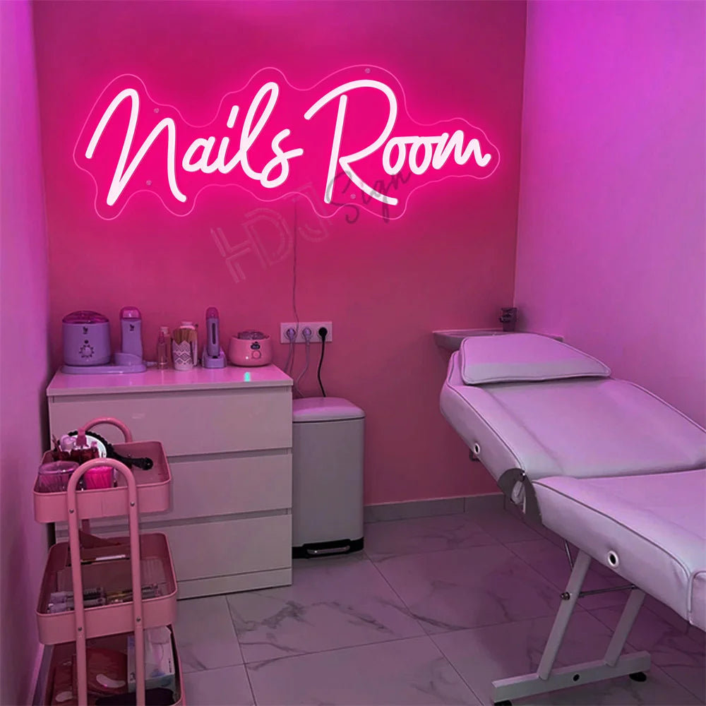 Nails Room Neon Lights Sign Beauty Room Decoration Makeup Neon Led Sign Lashes Room Hair Brows Tattoo Open Outdoor Neon Lamp