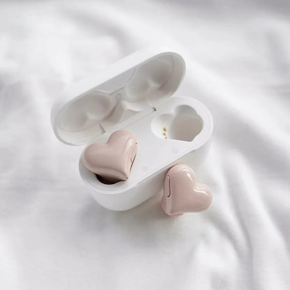 Bluetooth 5.3 Wireless Headphones Heart Shaped Earphones Woman HiFi Music Heart Earbuds Headset Fashion High Quality Girl Gifts