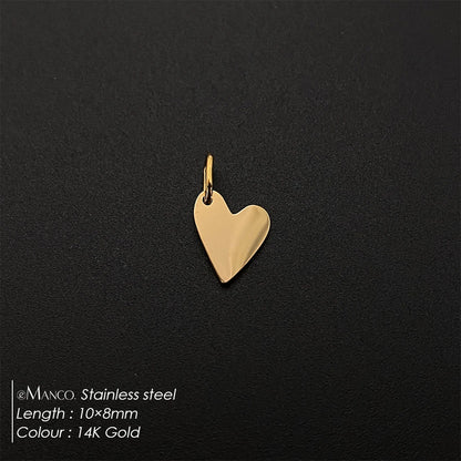 eManco Mother's Day Blank Heart Charm Stainless Steel Waterproof Polished Pendant Making DIY Necklace Bracelet 48 Hour Shipping