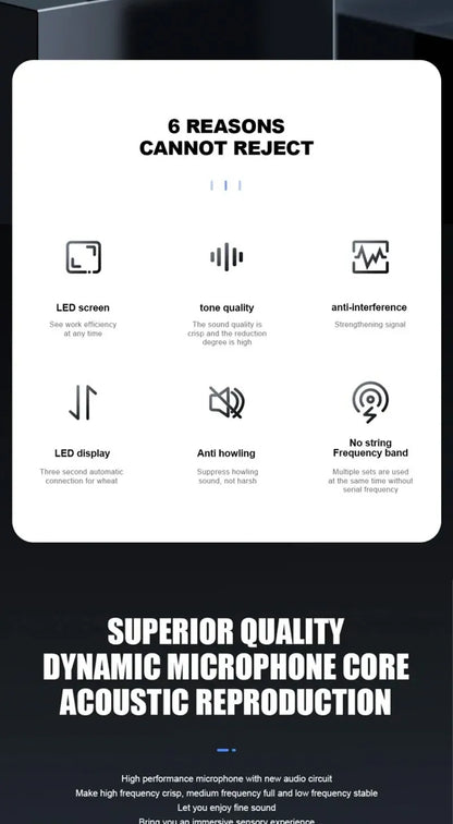 Dual Wireless Microphone Home Karaoke Stage Sound System ,Professional High-Volume Handheld Wireless Microphones for KTV