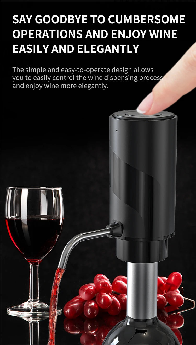 Rechargeable Electric Wine Aerator Dispenser One-touch Automatic Wine Decanter Intelligent Electric Wine Pourer