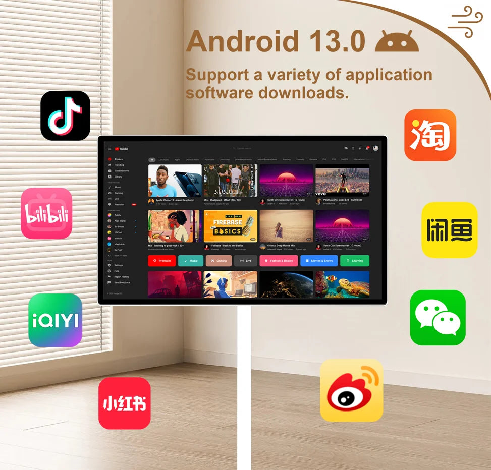 Portable WiFi Touch Screen Android TV for Multi-Scenario Use