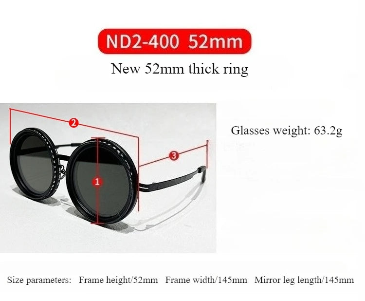 ND9 adjustable dimming sunglasses men women handmade innovative outdoor fishing UV400 polarized sun glasses support myopia lens
