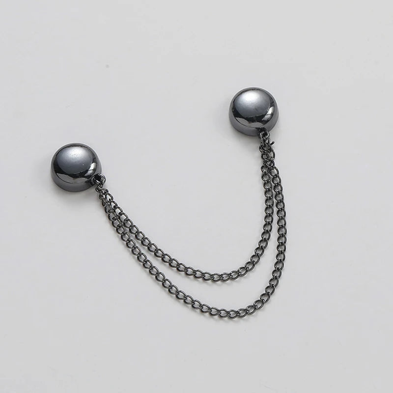 1PC Magnetic Clothing Clip with Decorative Chain, Multi-Function Scarf Shawl Cuff Fastener for Modesty & Style
