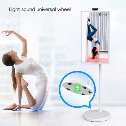 Multi-sized Touch Screen Smart TV For Fitness Wireless Casting External Camera Portable Adjustable Height Interactive Monitor