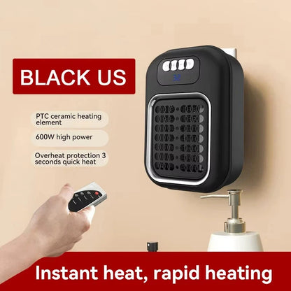 Portable Heater Electric Heater Plug in Wall Room Heater Radiator Remote Warmer Machine Muted for Bedroom Bathroom Office