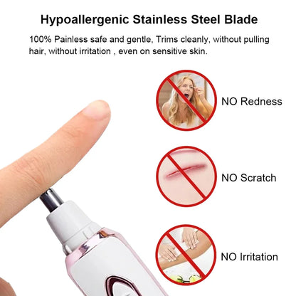 Electric Shaver For Woman Body Hair Removal Epilator Painless Cordless Trimmer Women Face Leg Bikini Razor 4 in 1 Hair Remover